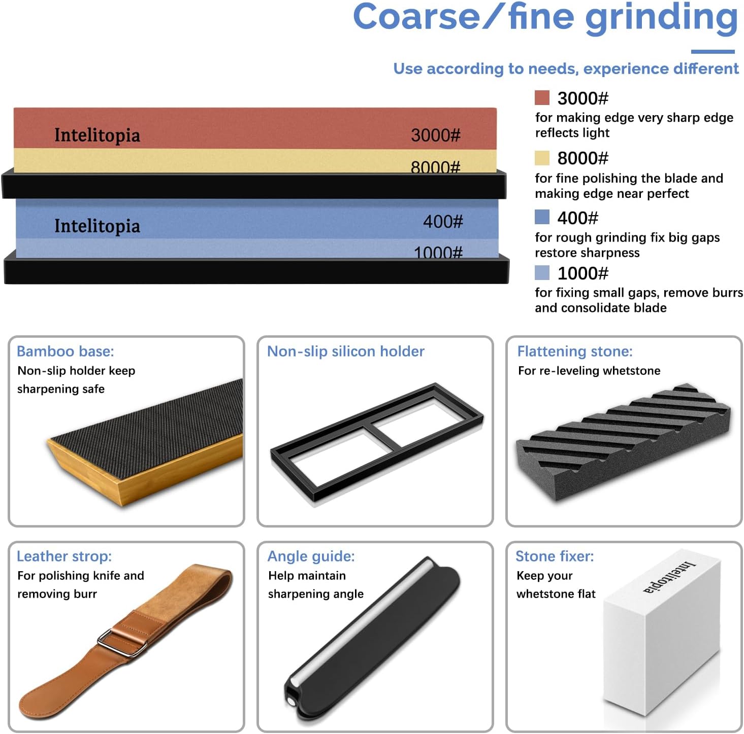 400 1000 grit dual sided whetstone for knife sharpening